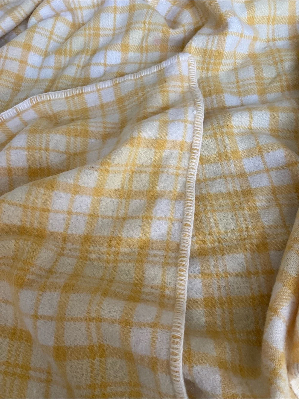 Vintage Early’s of Whitney Wool Yellow Plaid Blanket